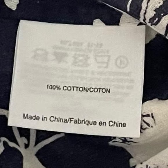 Tory Burch Size 0 Black White Floral Long Sleeve Split Neck Tunic Top - Picture 5 of 7